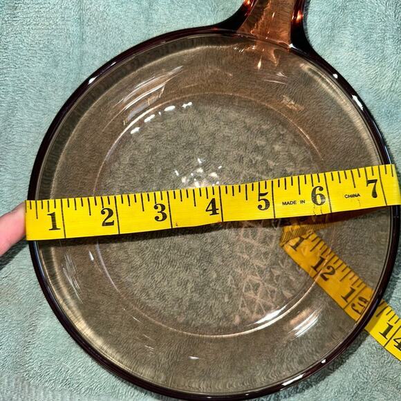 Corning Ware Vision Ware 7” Waffle Bottom Frying Pan Skillet Amber Glass FRANCE - Picture 7 of 7
